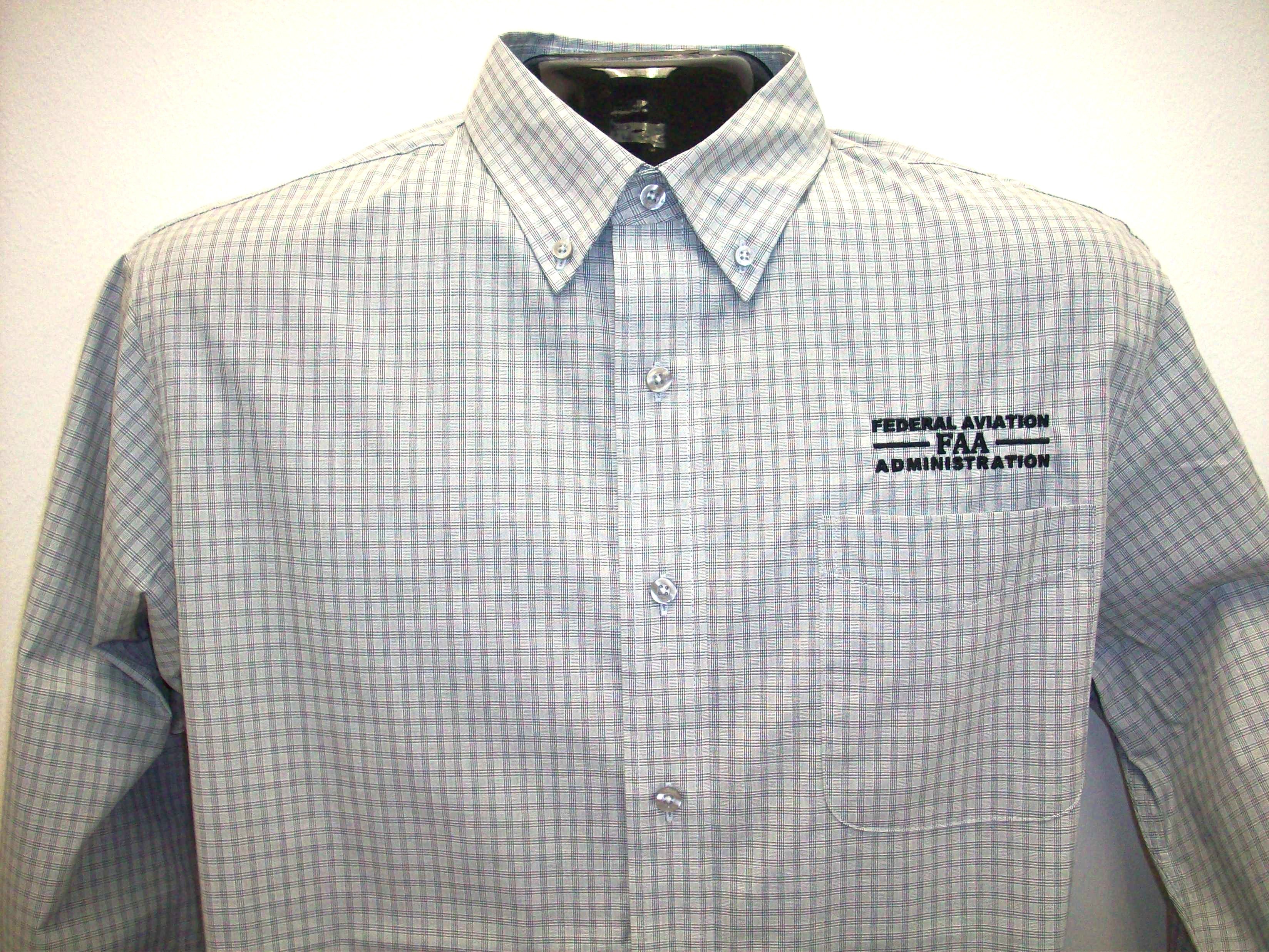 Dress Shirt Long Sleeve FAA Plaid Easy Care