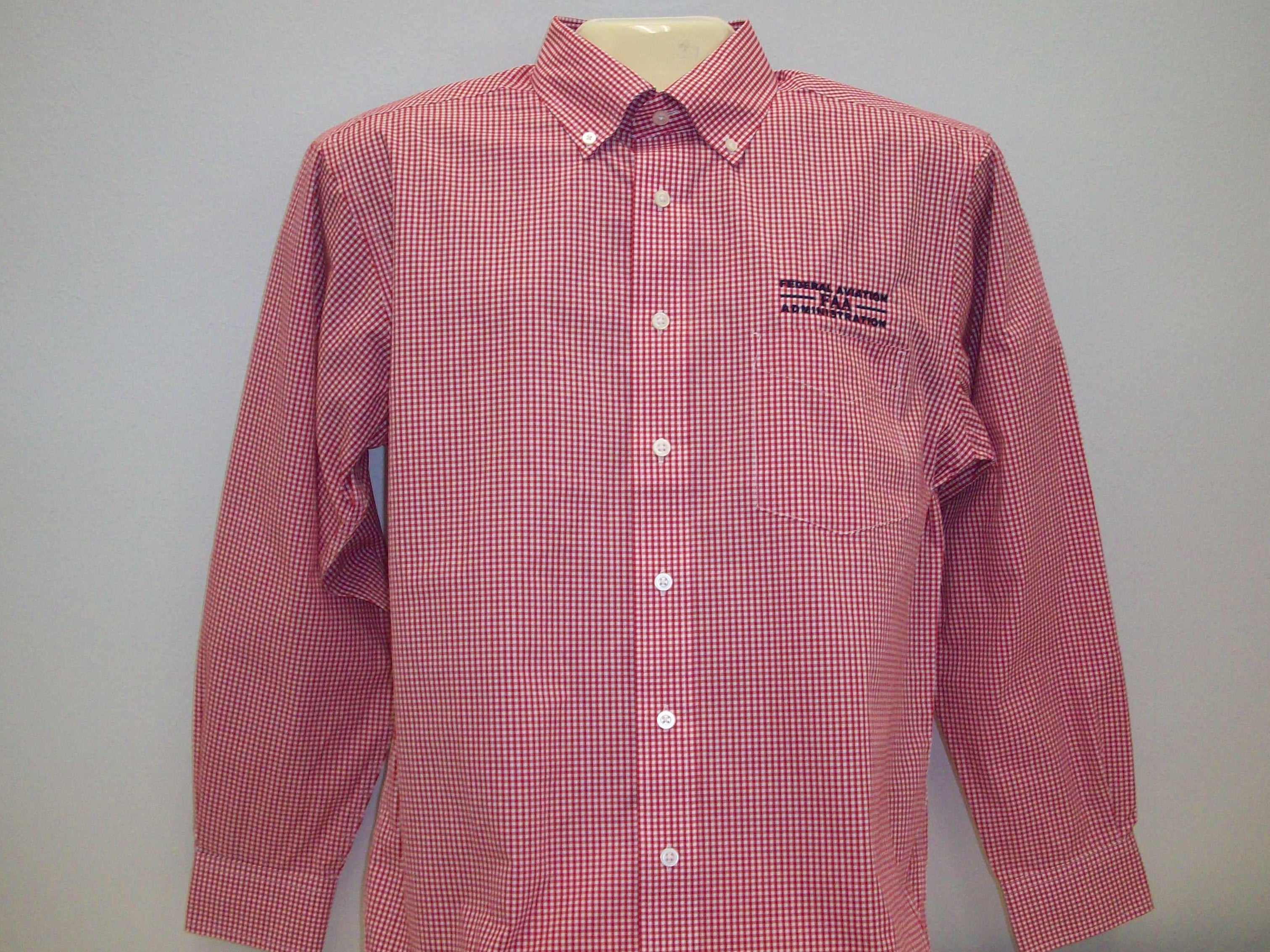 Dress Shirt Long Sleeve FAA Gingham-Red