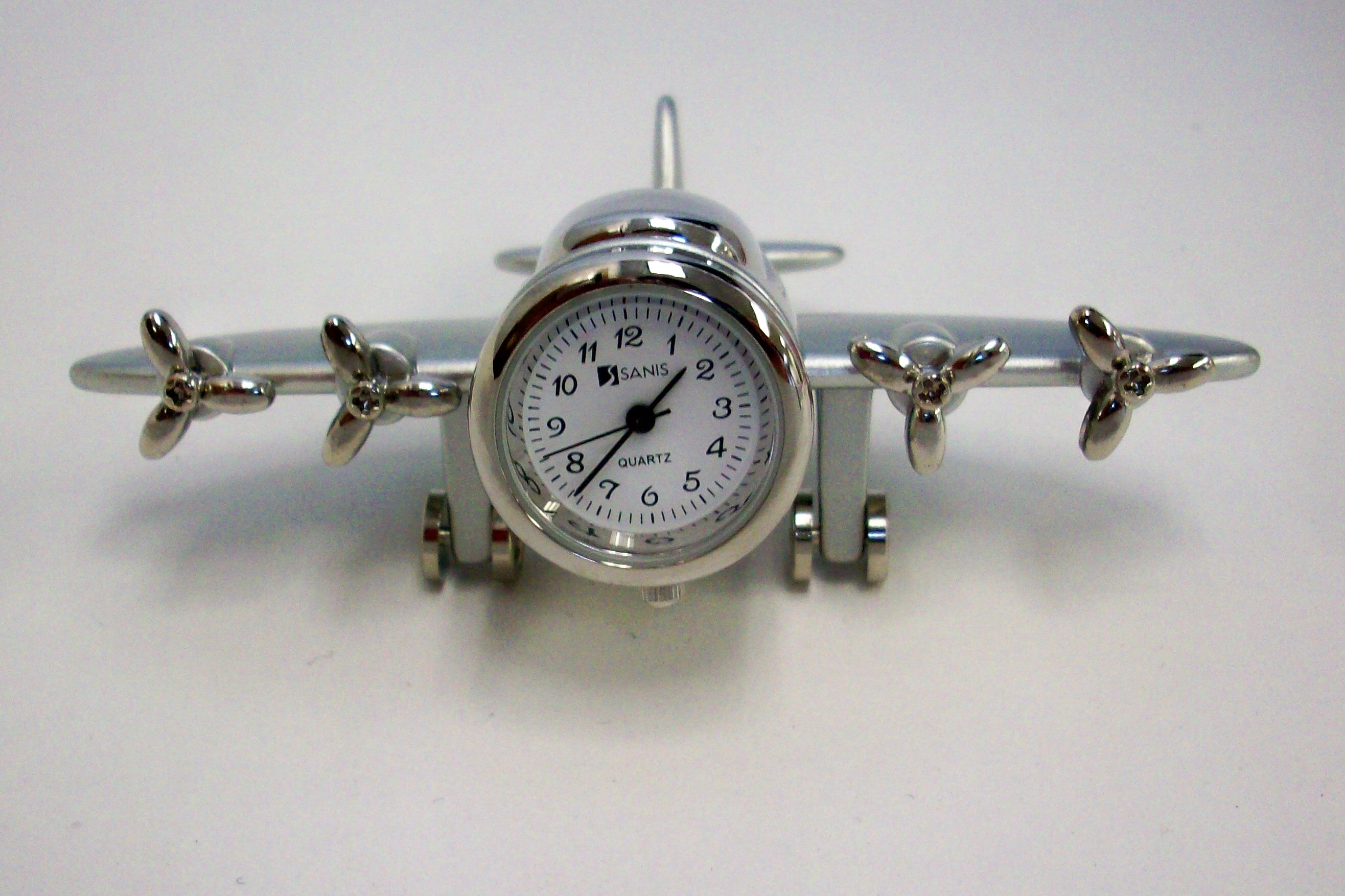 Clock Metal 4-Prop Plane