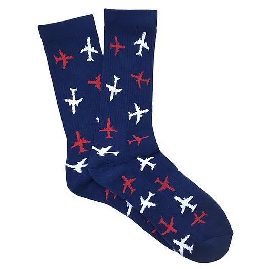 Socks Aviation Twin Jets Blue White Red