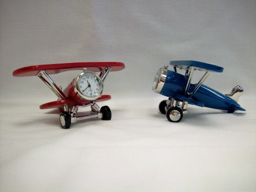 Bi Plane Clock Red and Blue