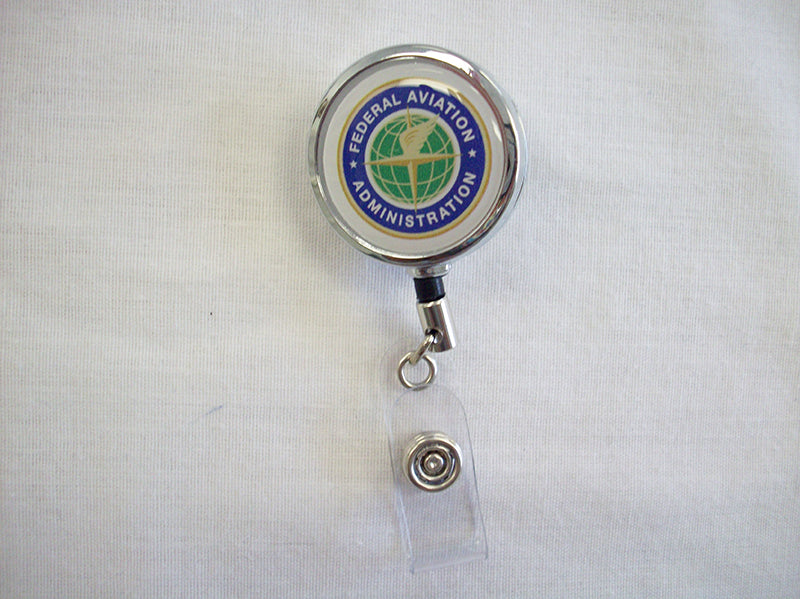 ID Badge Reel FAA Chrome