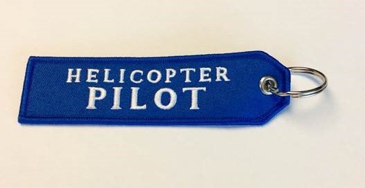 Helicopter Pilot Embroidered Keychain.