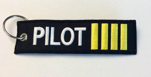 Pilot Bars Embroidered Keychain