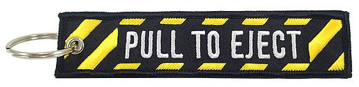 Pull To Eject Embroidered Keychain