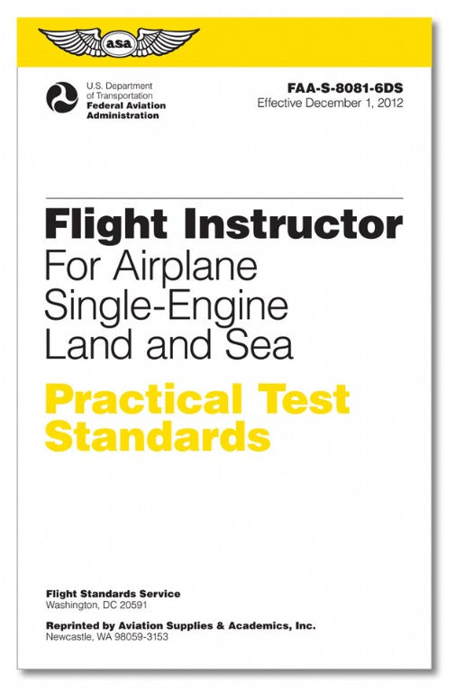 Practical Test Standards - Flight Instructor - Airplane Single Engine Land & Sea